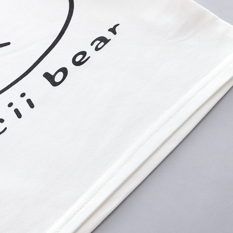 3-piece Toddler Boy Letter Bear Print White Long-sleeve T-shirt, Bomber Jacket and Elasticized Pants Set Khaki big image 3