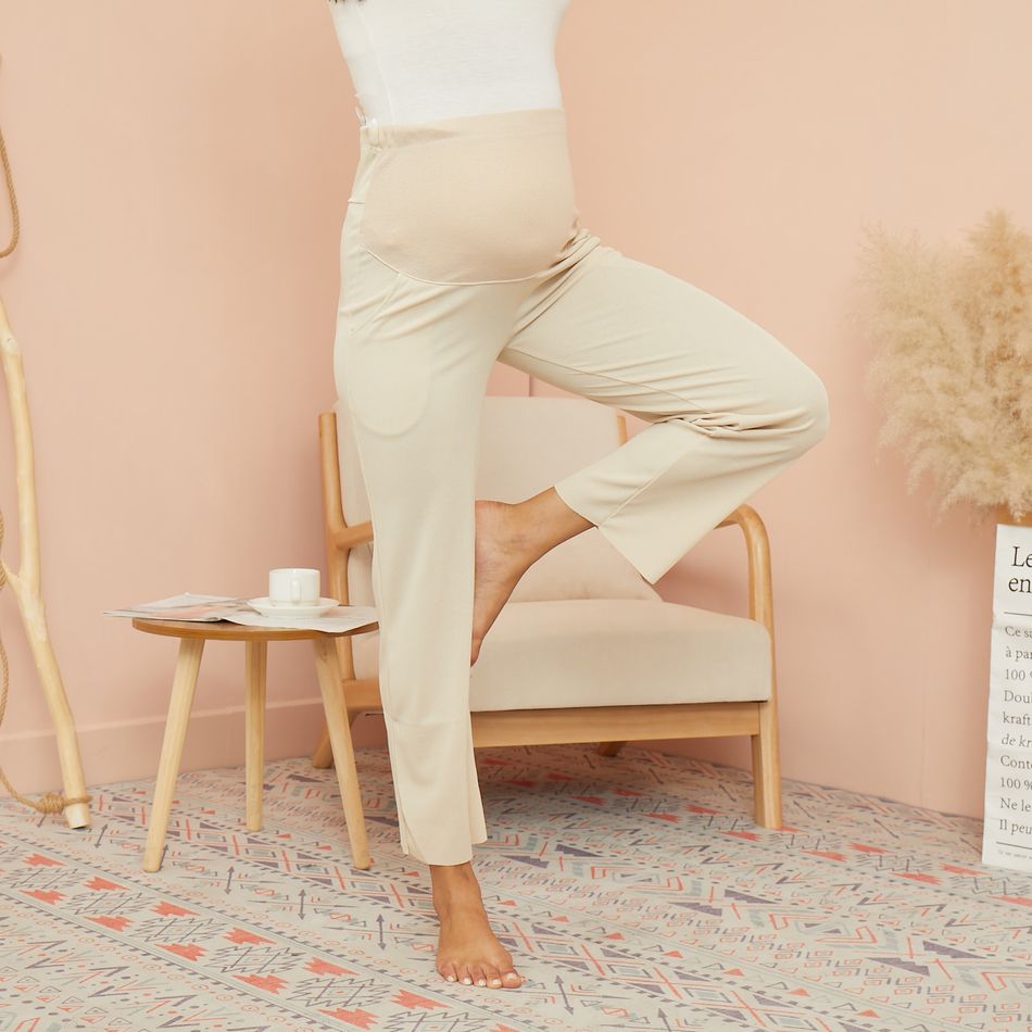 Pretty Solid Maternity Pants Apricot