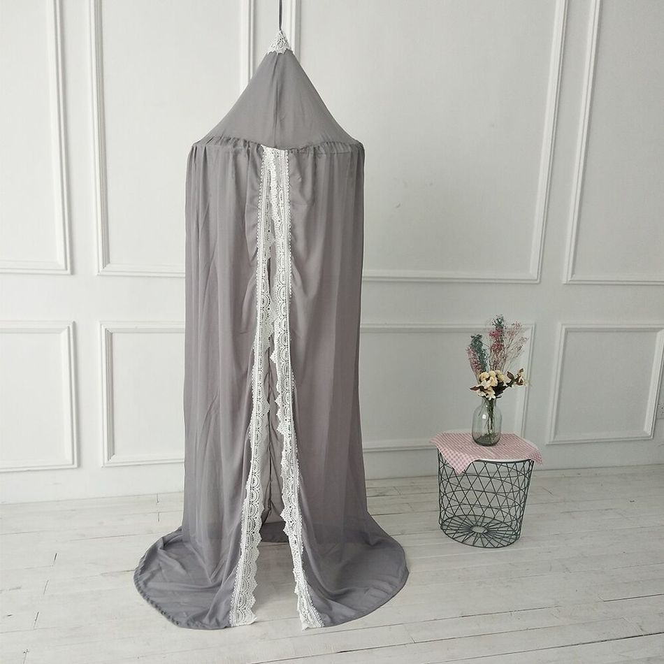 Princess Mosquito Net Bed Canopy for Kids and Baby Grey big image 1