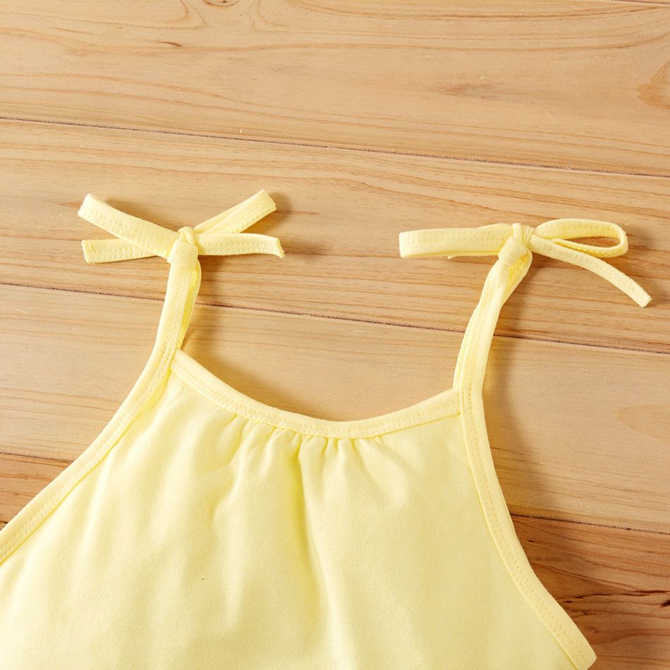 Baby / Toddler Girl Solid Halter Onesies Yellow big image 3