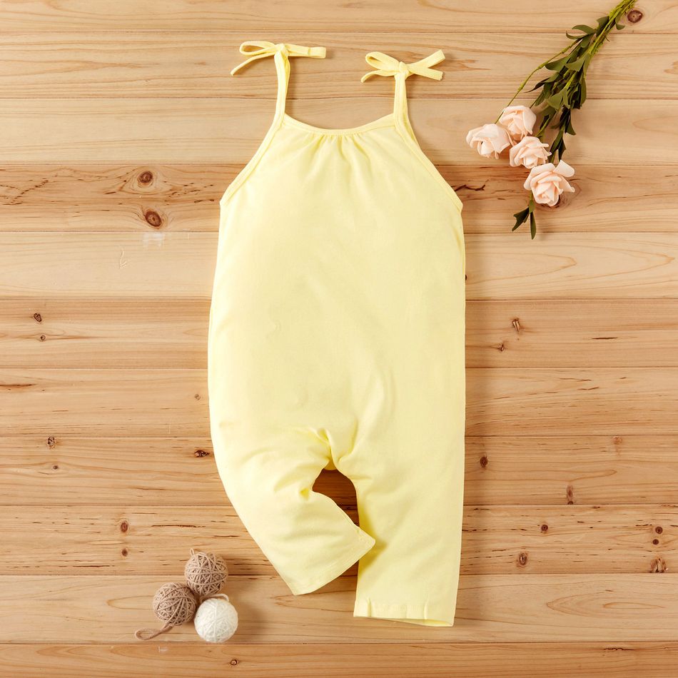 Baby / Toddler Girl Solid Halter Onesies Yellow big image 2