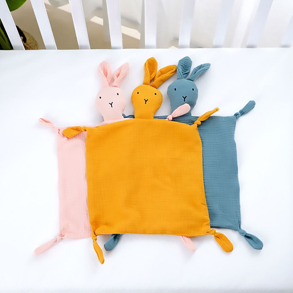 100% algodão toalha de bebê apaziguador brinquedos de coelhinho para dormir auxiliar de bebê recém-nascido acessório Turquesa big image 3
