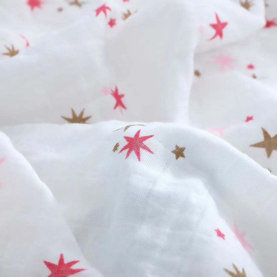 100% Cotton Gauze Newborn Baby Quilt Swaddle Blanket Receiving Blanket Kids Bedding Pink big image 2