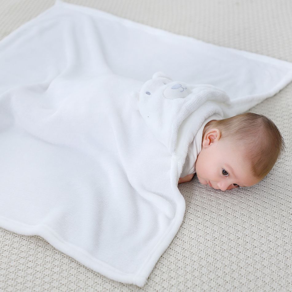 Baby Hooded Sleeping Wrap Swaddle Blanket Quilt Newborn Receiving Blanket Infant Bedding Creamy White big image 3
