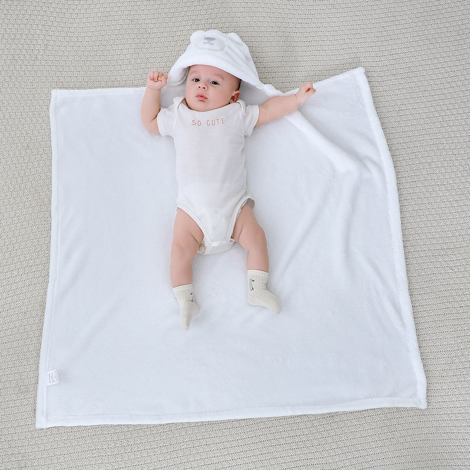 Baby Hooded Sleeping Wrap Swaddle Blanket Quilt Newborn Receiving Blanket Infant Bedding Creamy White big image 5