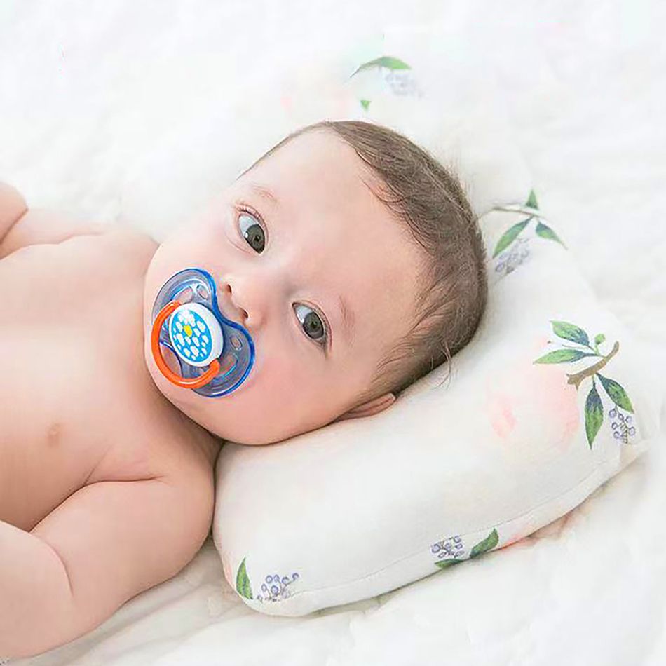 Cuscino per nanna neonato 100% cotone per aiutare a prevenire e curare la sindrome della testa piatta Rosa Chiaro big image 2