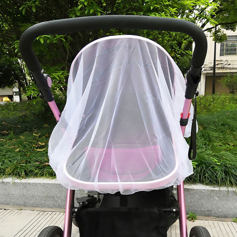 Rede mosquiteira para carrinho de bebê duráveis portáteis dobráveis acessórios para carrinho de bebê Branco big image 3