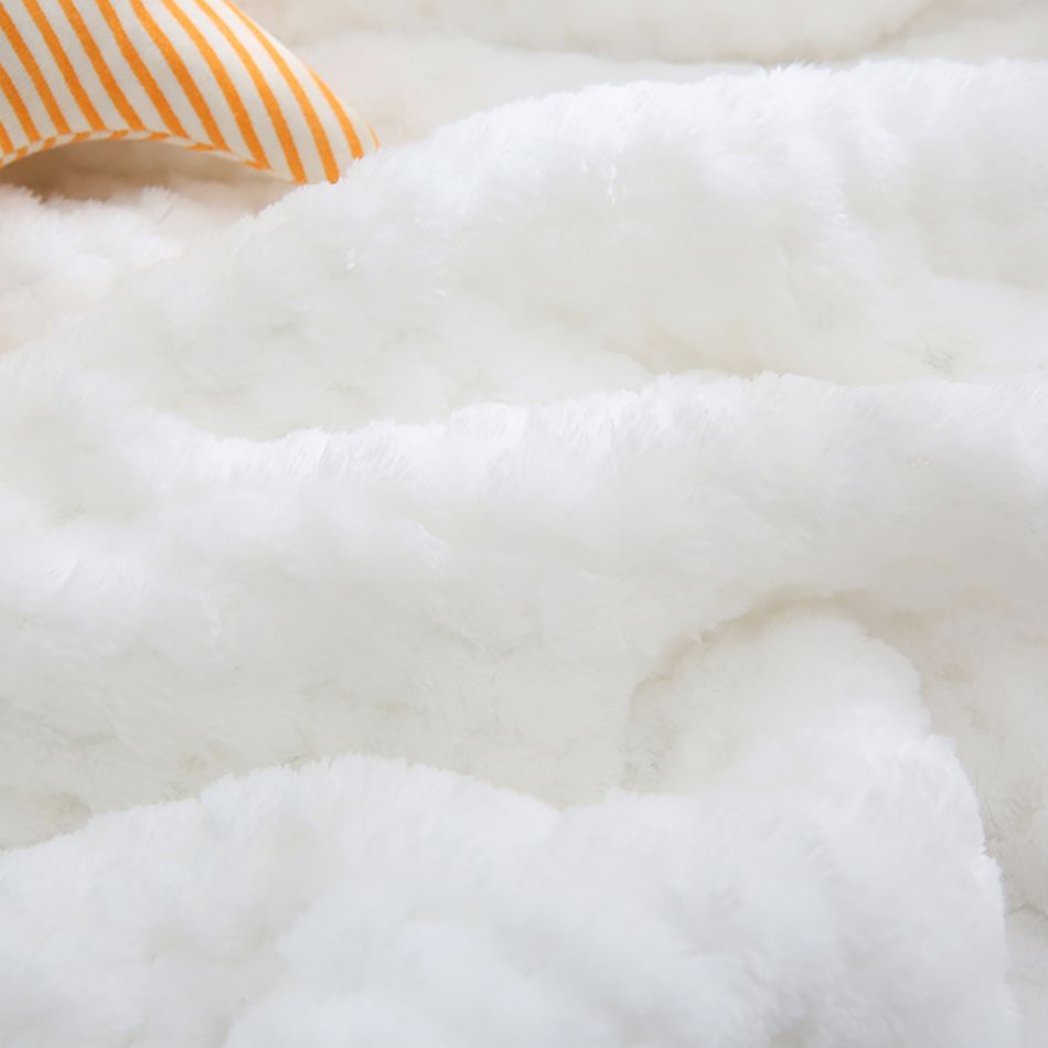 Couverture floue super douce et confortable épaisse nouveau-né couverture de réception pour tout-petits couverture de sieste Blanc big image 4