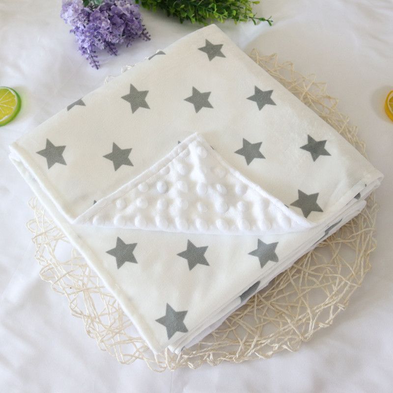 Baby Soft Appease Peas Blankets Stars Pattern Comforting Pea Blanket Quilt Newborn Infant Kids Bedding Beige big image 1
