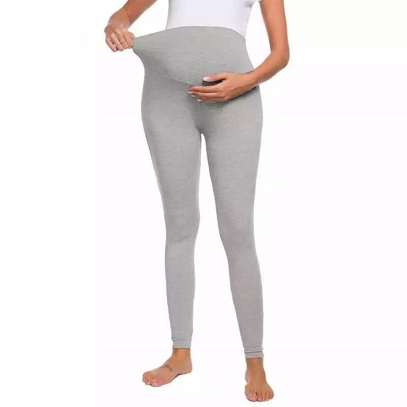 Leggings para grávidas Apenas para maternidade Básico Cor sólida Cor sólida Malha Cinzento Claro big image 2