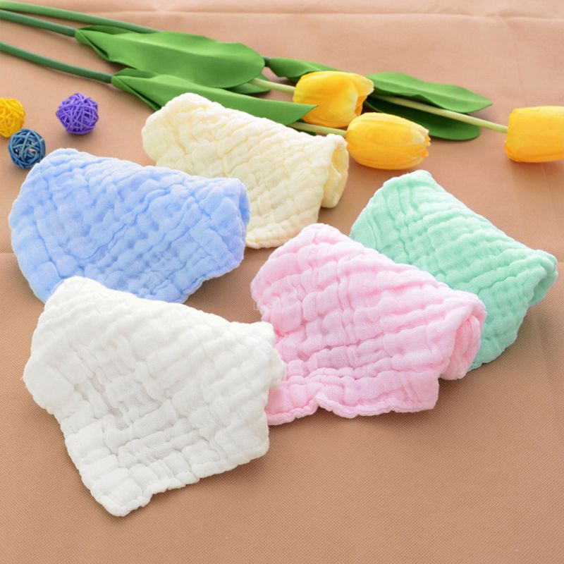 5-pcs Cotton Six-Layer Muslin Cotton Infant Saliva Bibs Bandana Bibs Burp Cloths Baby Gifts Multi-color big image 3
