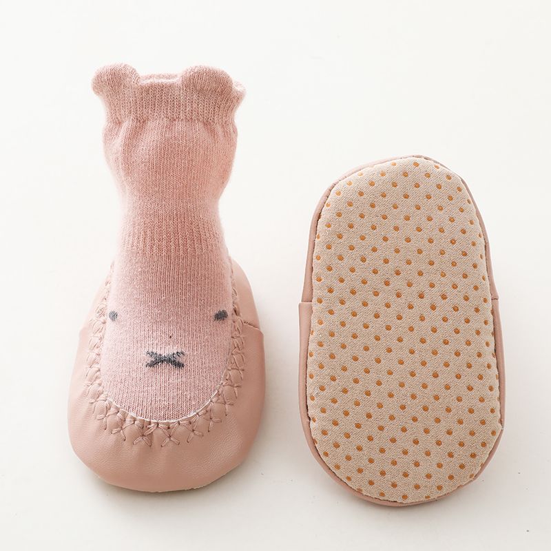 Baby Cartoon Jacquard Antiskid Floor Socks Light Pink big image 5