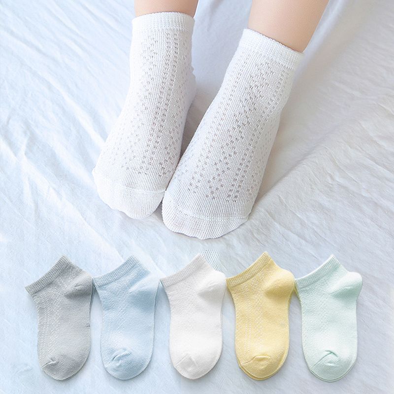 5-pack Baby / Toddler / Kid Pure Color Breathable Socks Set Multi-color big image 2