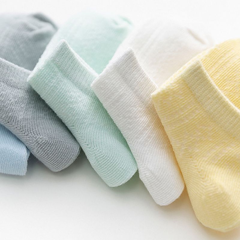 5-pack Baby / Toddler / Kid Pure Color Breathable Socks Set Multi-color big image 3