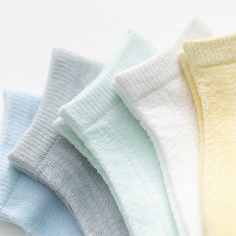 5-pack Baby / Toddler / Kid Pure Color Breathable Socks Set Multi-color big image 4