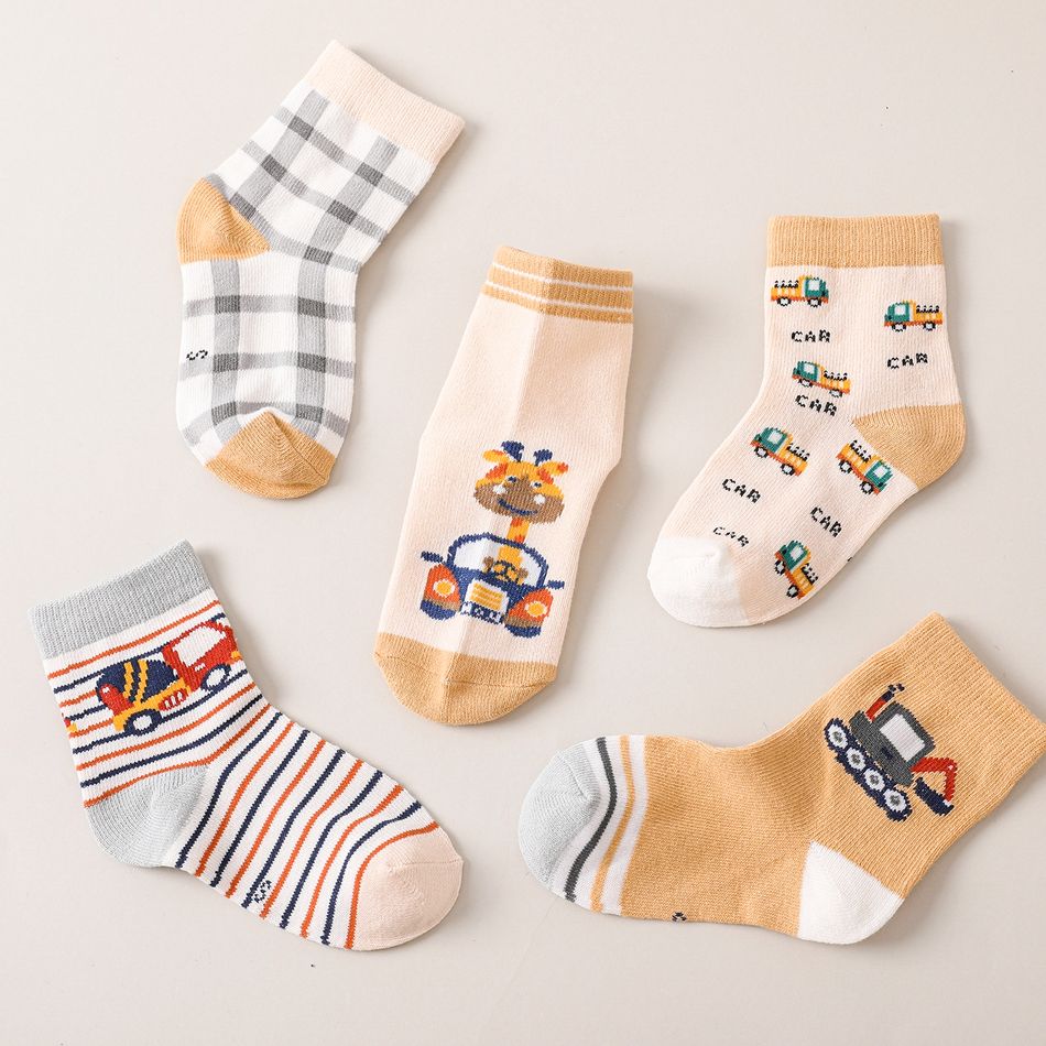 5-pairs Baby / Toddler Transportation Print Socks Set Multi-color big image 5