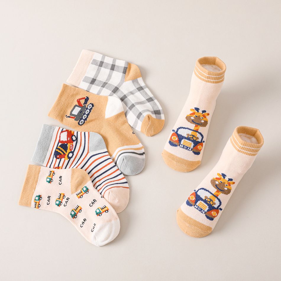 5-pairs Baby / Toddler Transportation Print Socks Set Multi-color big image 6