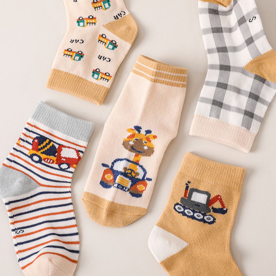 5-pairs Baby / Toddler Transportation Print Socks Set Multi-color big image 7