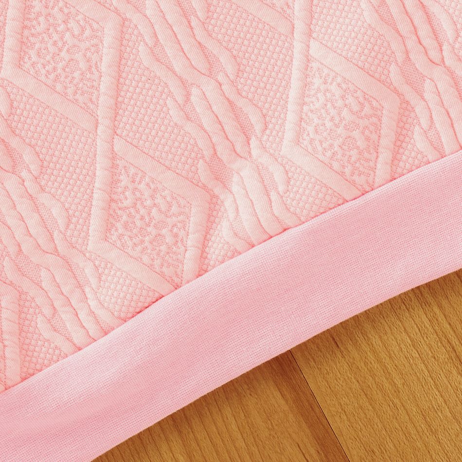 Toddler Girl Textured Solid Pullover Sweatshirt Pink big image 5