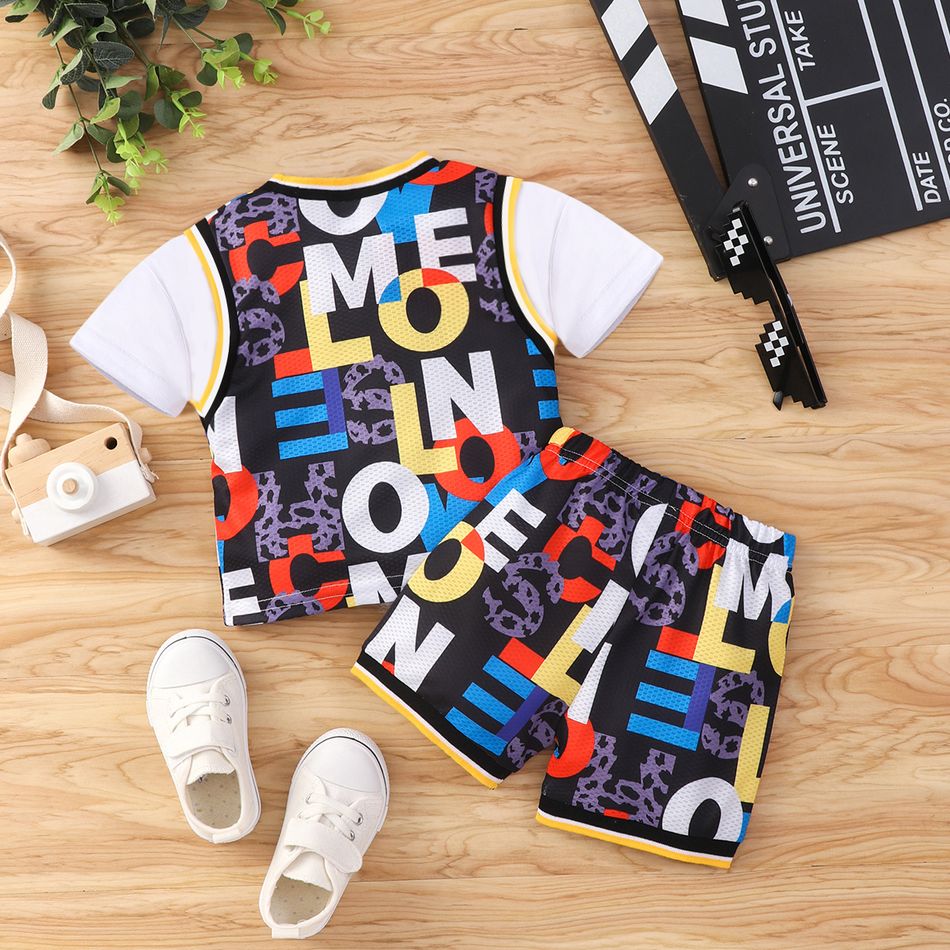 2 unidades Bebé Menino Peça dois em um Desportivo Conjunto para bebé colorido big image 2