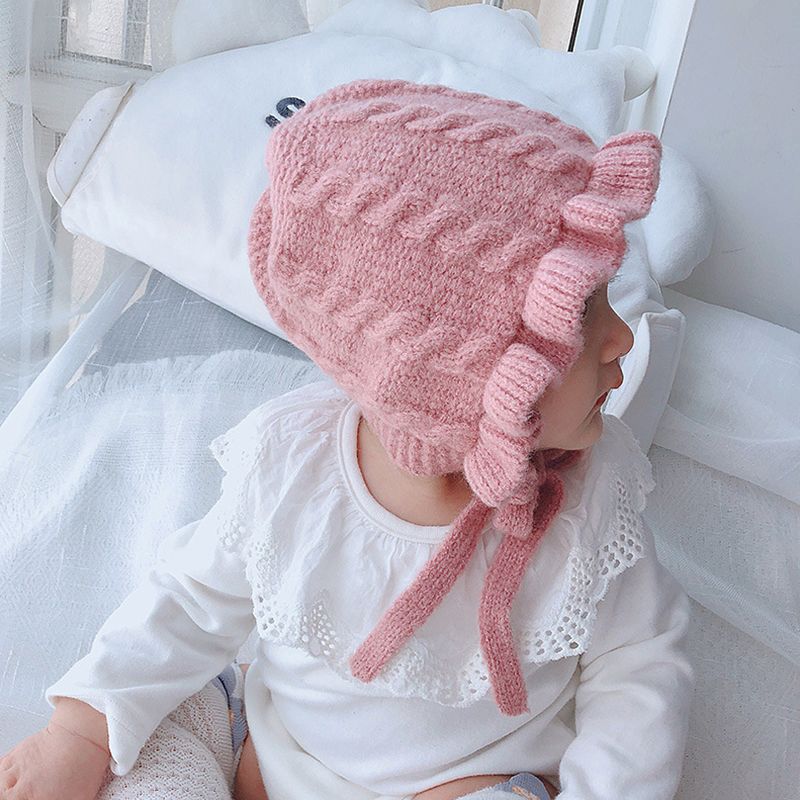 Baby / Toddler Pretty Ruffled Solid Knitted Hat Pink big image 7
