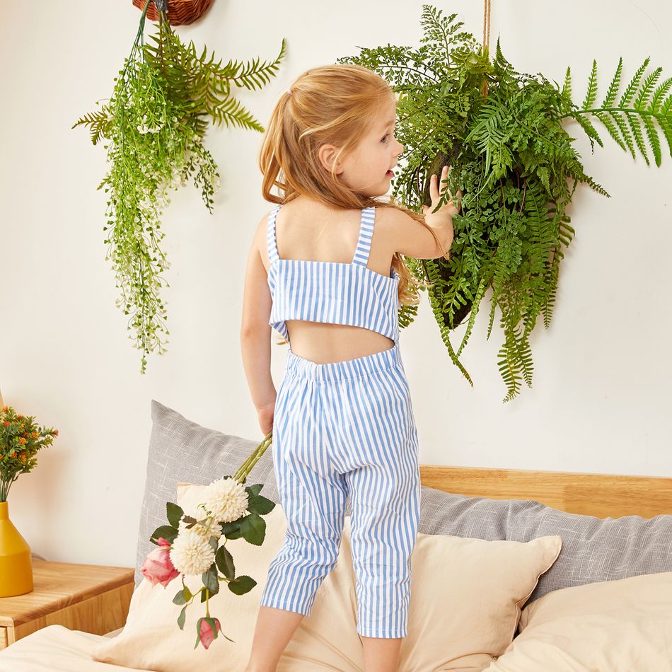 Striped Onesies for Toddler Girl / Girl Light Blue big image 9