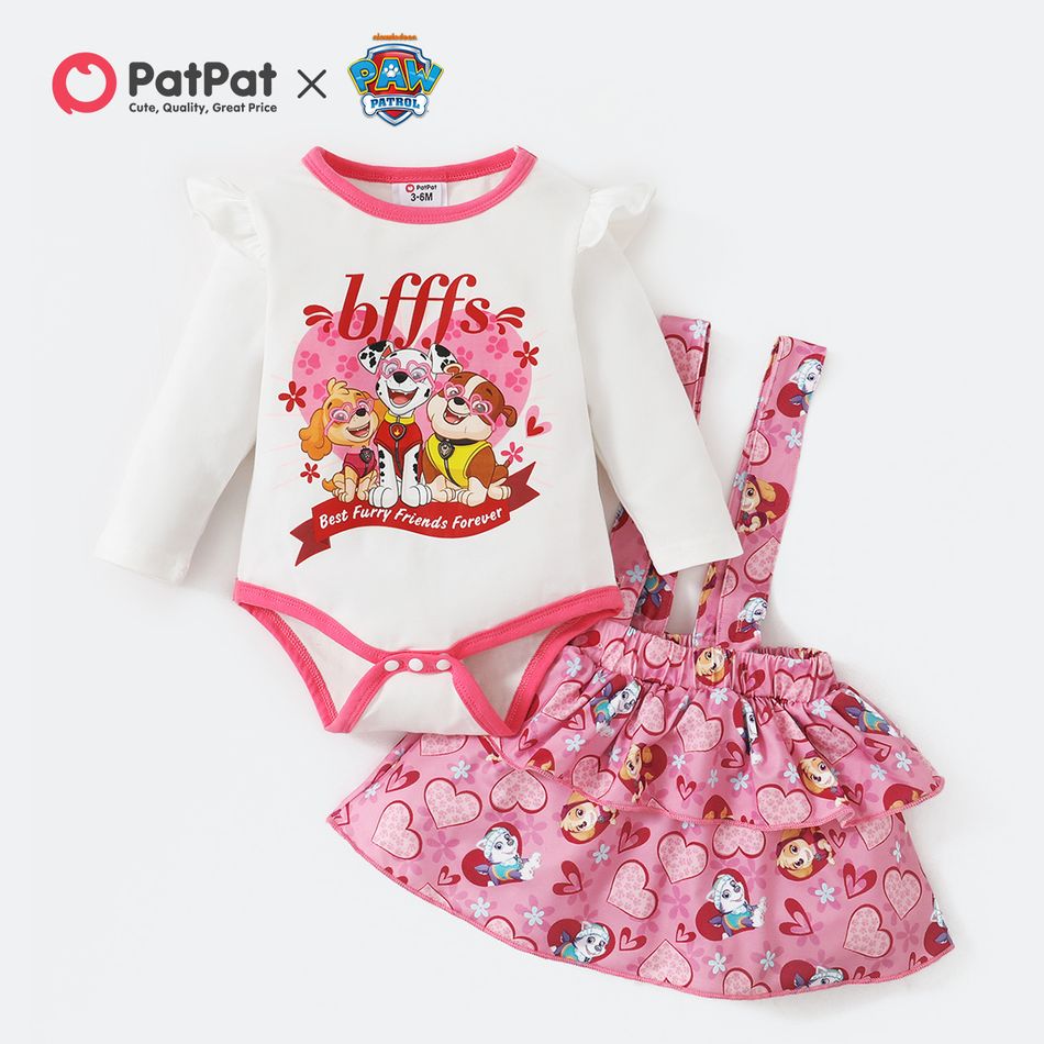 PAW Patrol 2-piece Pups Team Bodysuit and Heart Allover Skrt Set Color block