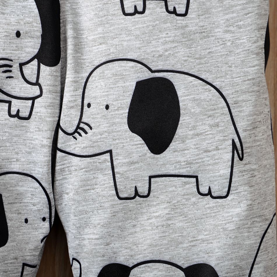 Baby Boy/Girl Allover Elephant Print Pants Grey big image 3