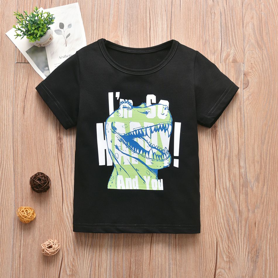 Baby / Toddler Boy Dinosaur Letter Tee Black