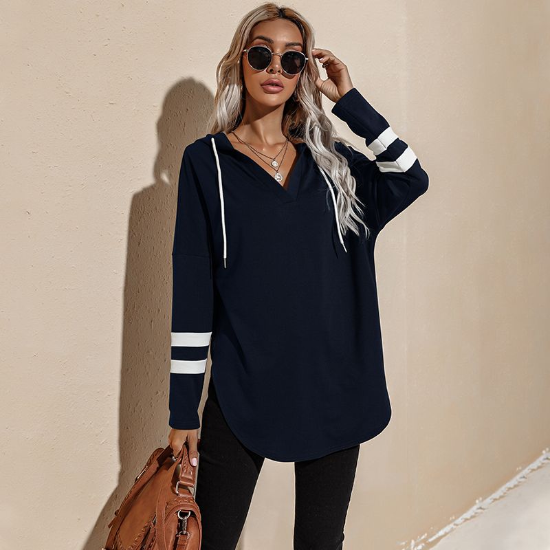 Moletom maternidade Exterior Clássico Estampado de posicionamento Cor sólida Costuras de tecido Tecido Ponto contrastante Pullover Top para grávida Azul big image 3
