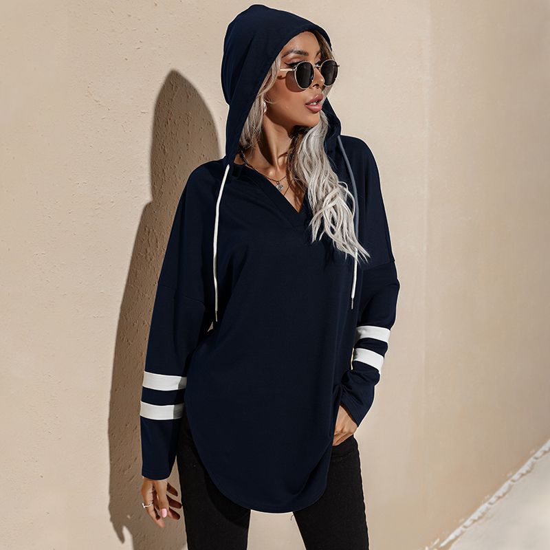 Moletom maternidade Exterior Clássico Estampado de posicionamento Cor sólida Costuras de tecido Tecido Ponto contrastante Pullover Top para grávida Azul big image 4