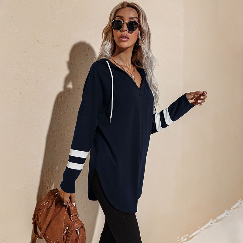 Moletom maternidade Exterior Clássico Estampado de posicionamento Cor sólida Costuras de tecido Tecido Ponto contrastante Pullover Top para grávida Azul big image 5