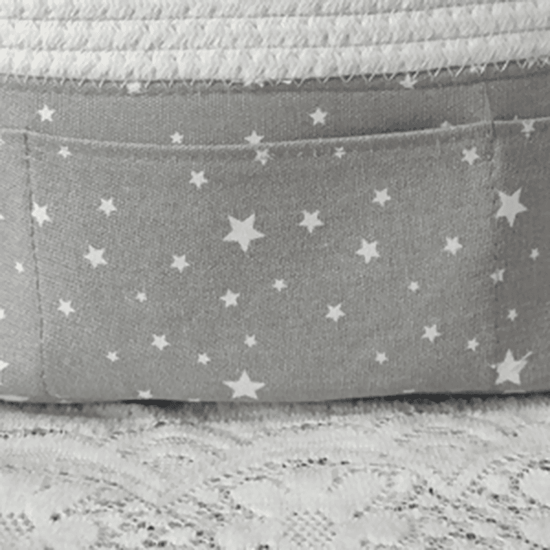 Baby Diaper Storage Box 100% Cotton Rope Baby Room Diaper Basket Diaper Storage Box For Wet Wipes Toy Organizer Nappy Bag Grey big image 3