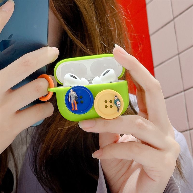 For Airpods 1/2 Case Silicone Candy Color Protective Case For Apple Airpods Pro Case Luxury Wireless Earbuds Cover With Keychain Green