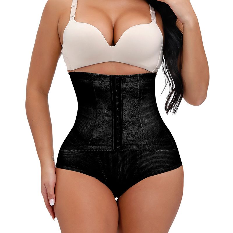 Slimming Waist Trainer Women Body Shaper Thong Mesh Breathable Girdle Shapers Tummy Control Shapewear Panties High Waist Black
