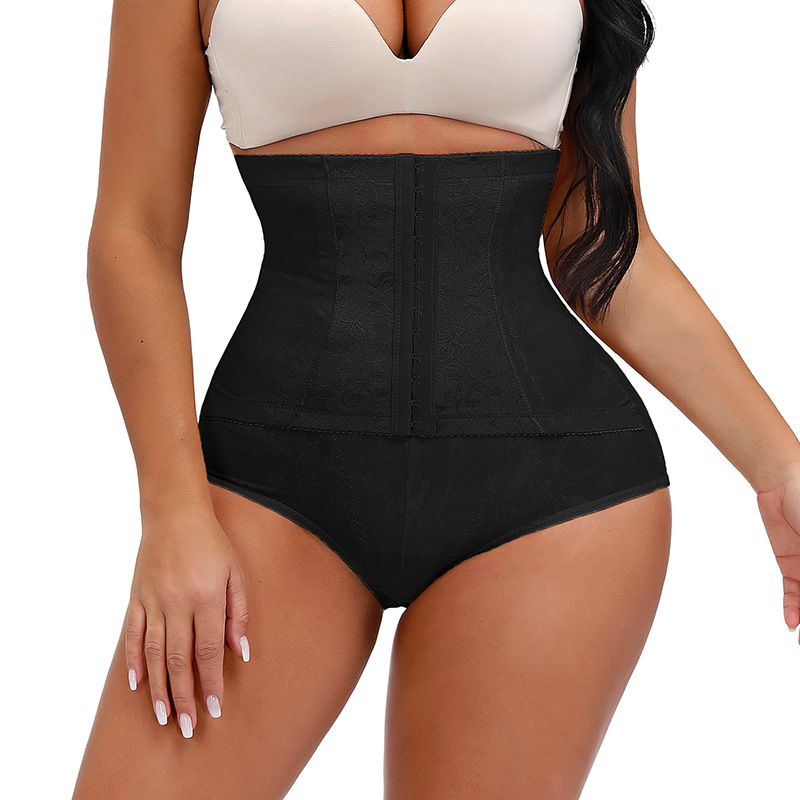Slimming Waist Trainer Women Body Shaper Thong Mesh Breathable Girdle Shapers Tummy Control Shapewear Panties High Waist Black big image 3