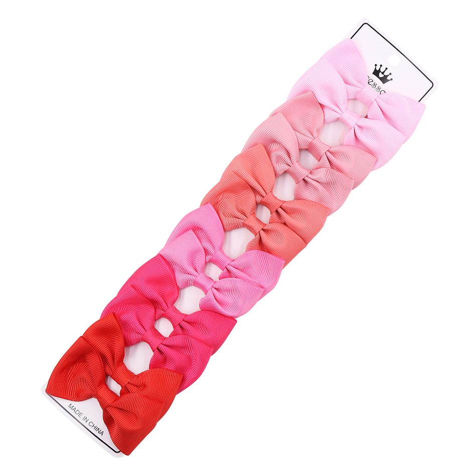 12er-Pack Schleifenknoten-Dekor-Haarspangen für Mädchen (mehrfarbig erhältlich) Hell rosa