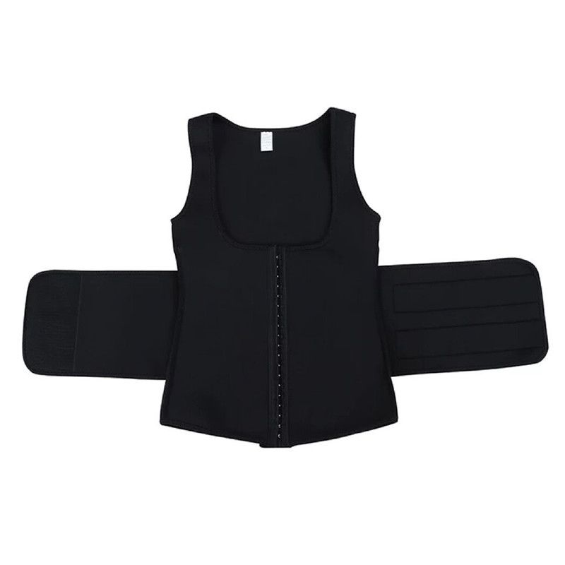 Womens Shapewear Weight Loss Waist Trainer Corset Tank Top Vest Sport Workout Slimming Body Shaper Black big image 1