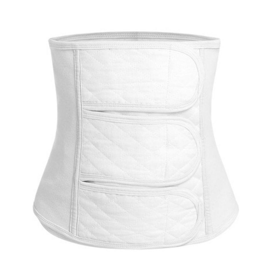Postpartum C-section Maternity Recovery 2 in 1 Cotton Gauze Breathable Belly Band Pelvis Belt, Postnatal Shapewear White big image 8