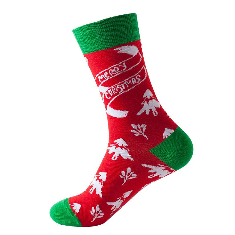 Women Christmas Socks Christmas Jacquard Tube Socks Color-A big image 5