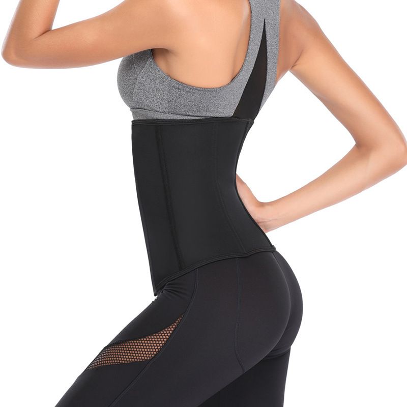 mulheres, treinador de cintura, látex, underbust, cintura, treinamento, espartilhos, perda de peso, controle da barriga, esporte, malhação, corporal Preto big image 8