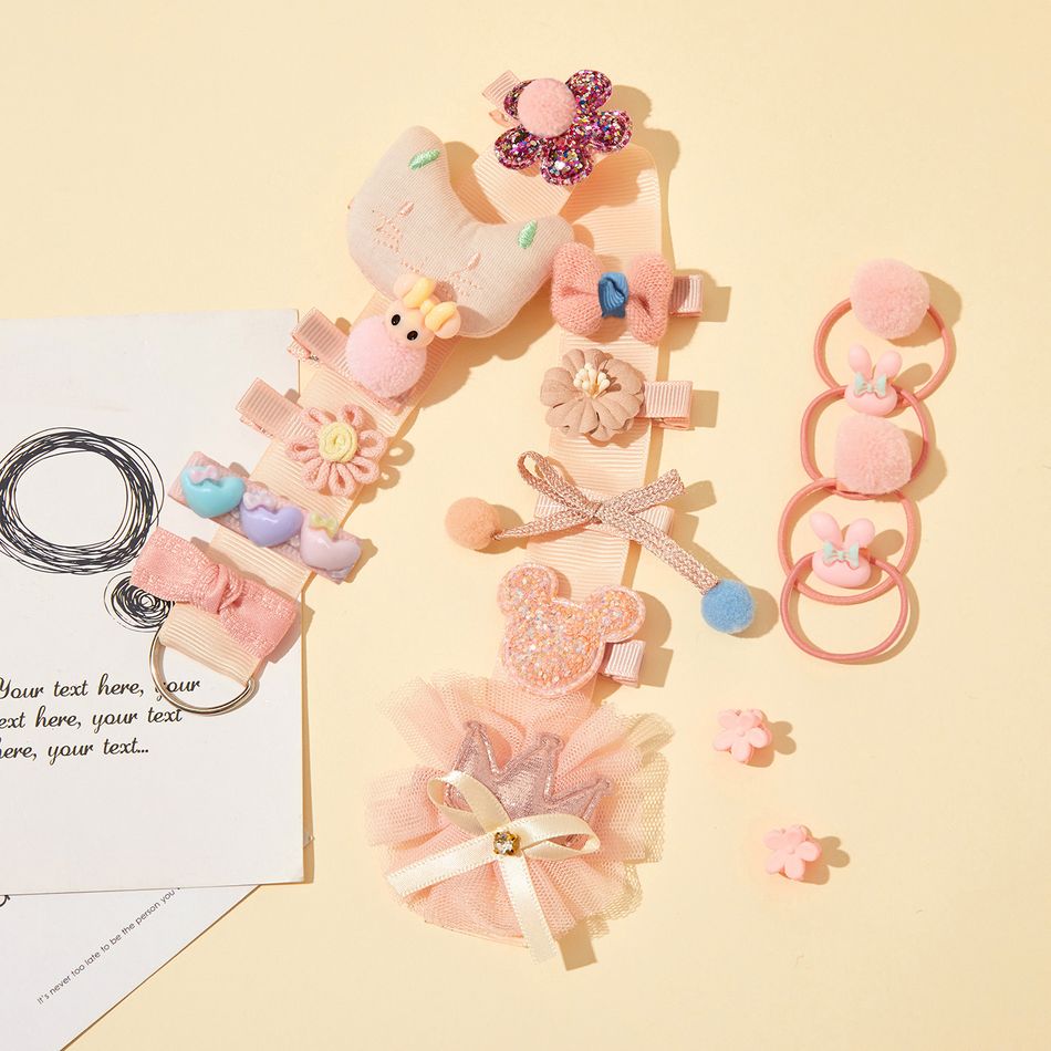 18pcs/set Multi-style Hair Accessory Sets for Girls (The opening direction of the clip is random) Rose Gold big image 6