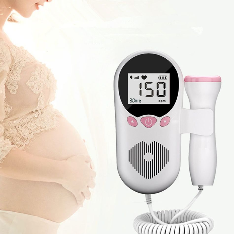 Instrumento de detecção de freqüência cardíaca do bebê instrumento de monitoramento doppler cardíaco em casa grávida pré-natal detector de freqüência cardíaca do bebê Branco big image 3