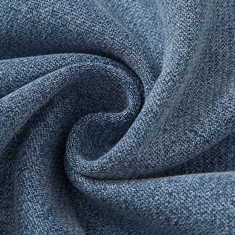 100% Cotton Baby Fleece Lapel Collar Splicing Denim Jacket Outwear Bluish Grey big image 10