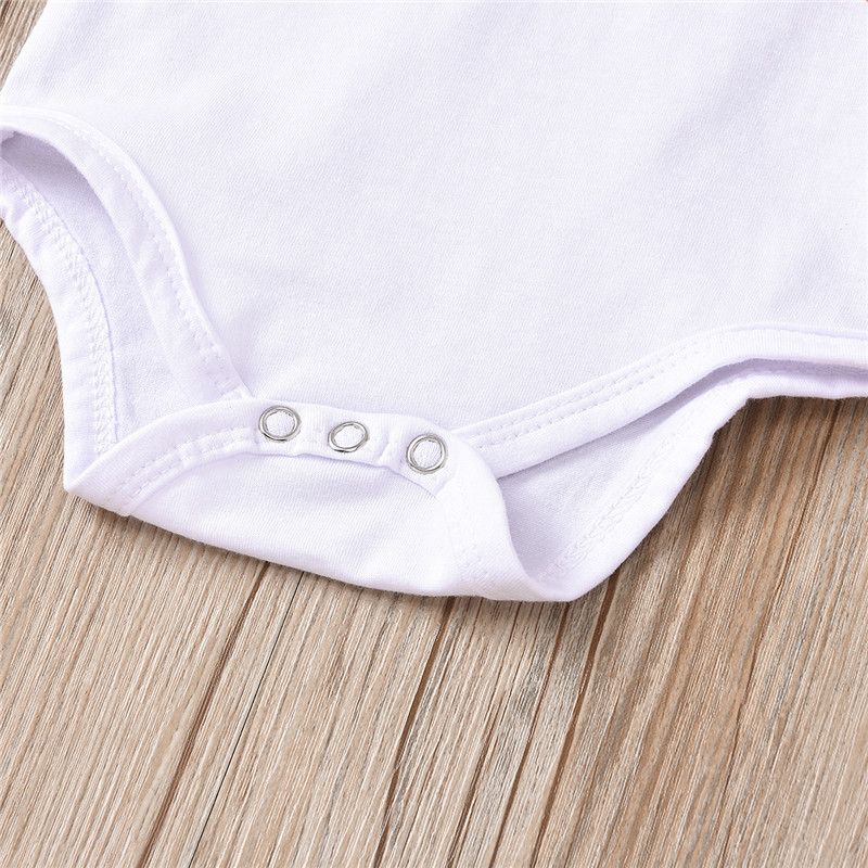 100% Pretty 3pcs Letter Print Ruffle Decor Short-sleeve Baby Set White big image 5