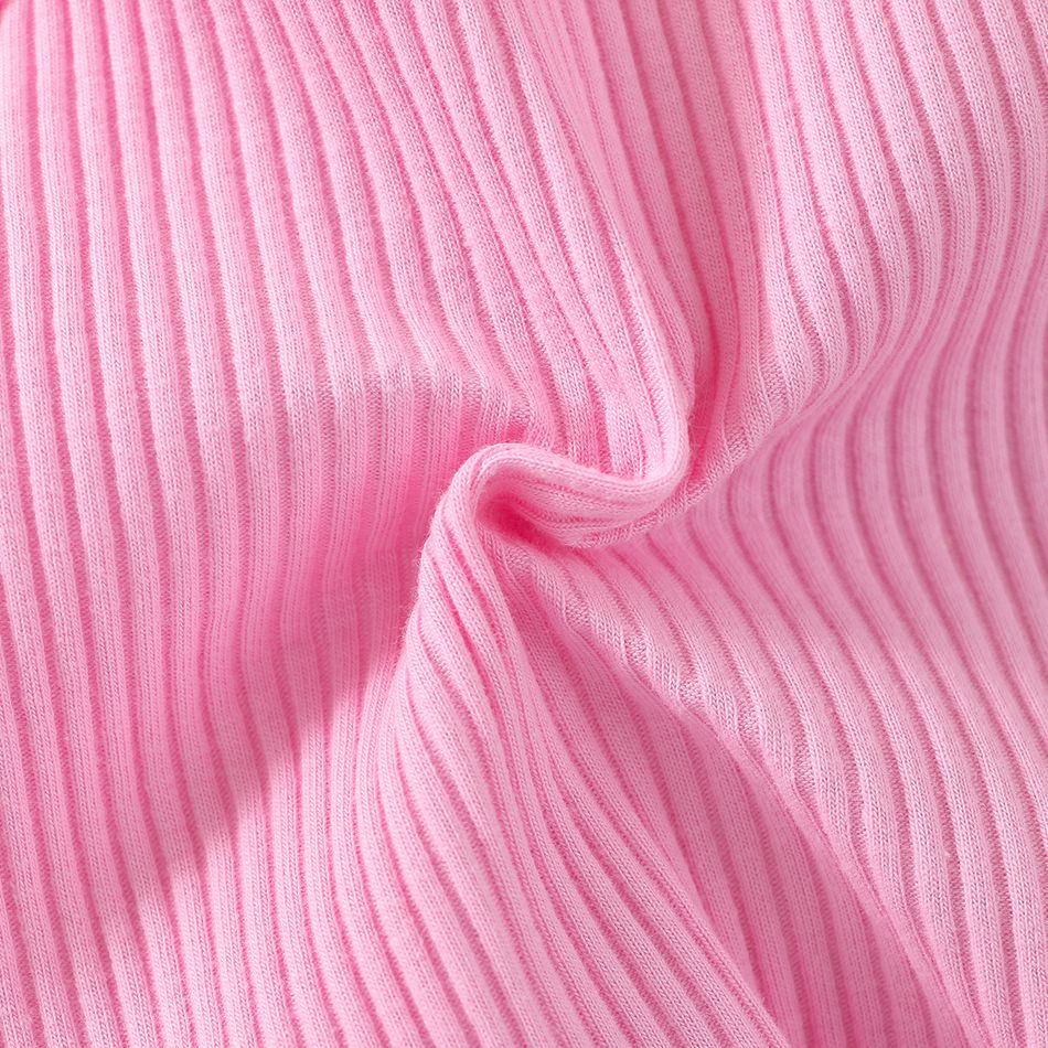 2 unidades Bebé Menina Costuras de tecido Bonito Sem mangas Conjunto para bebé Rosa