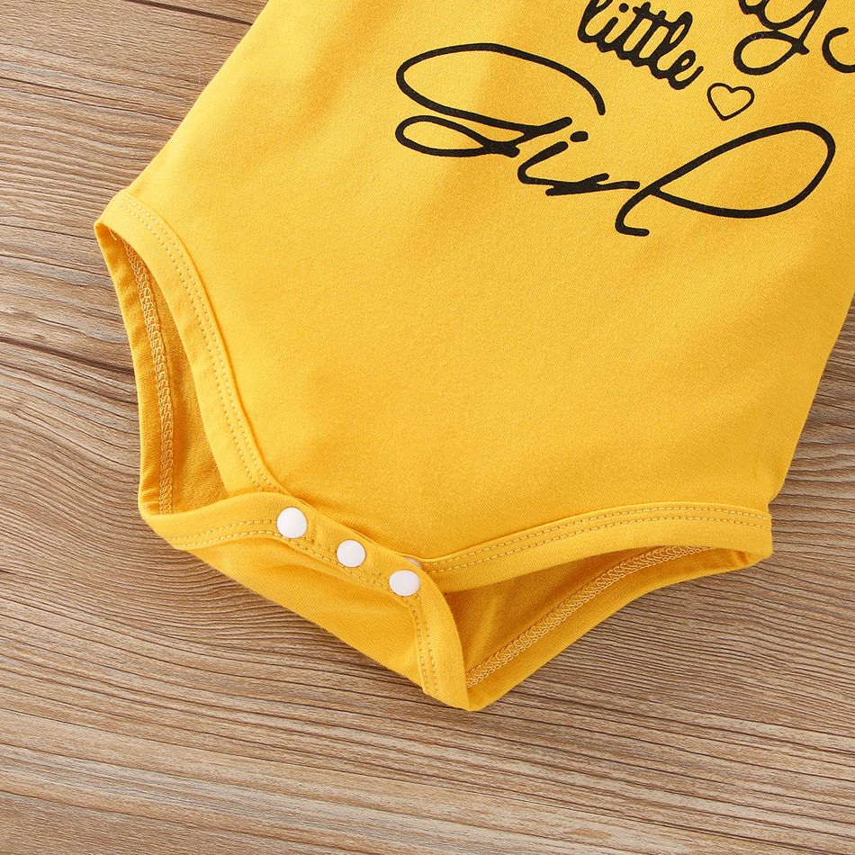 3pcs Baby Girl 95% Cotton Long-sleeve Letter Print Romper and Boho Print Flared Pants Set Ginger big image 5