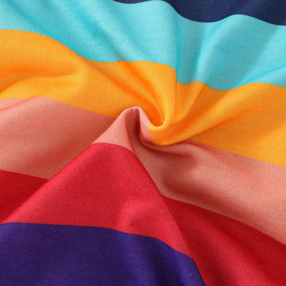 Baby Boy/Girl Heart & Letter Print Rainbow Colorblock Long-sleeve Sweatshirt Multi-color