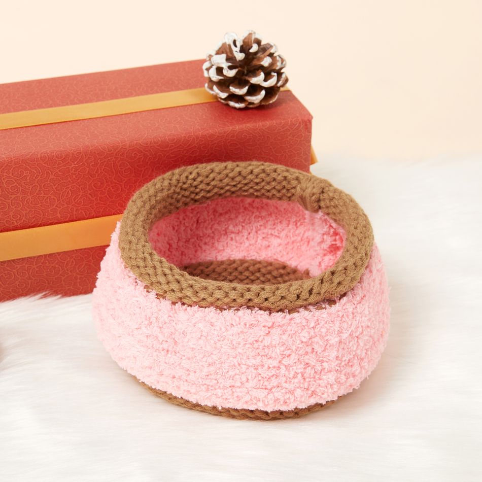 2-teiliges Set aus gestrickter Mütze und Schal im Tierdesign für Babys und Kleinkinder rosa big image 4