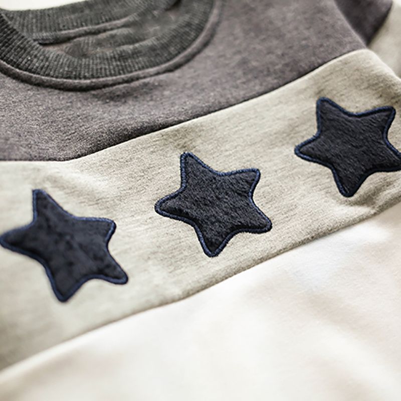 Classic Star Print Colorblock Family Matching Sweatshirts(Without Pants) Color block big image 3